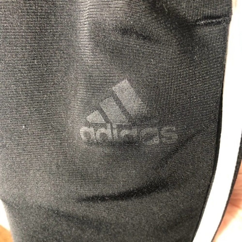 Adidas black white striped athletic pants - Picture 2 of 7